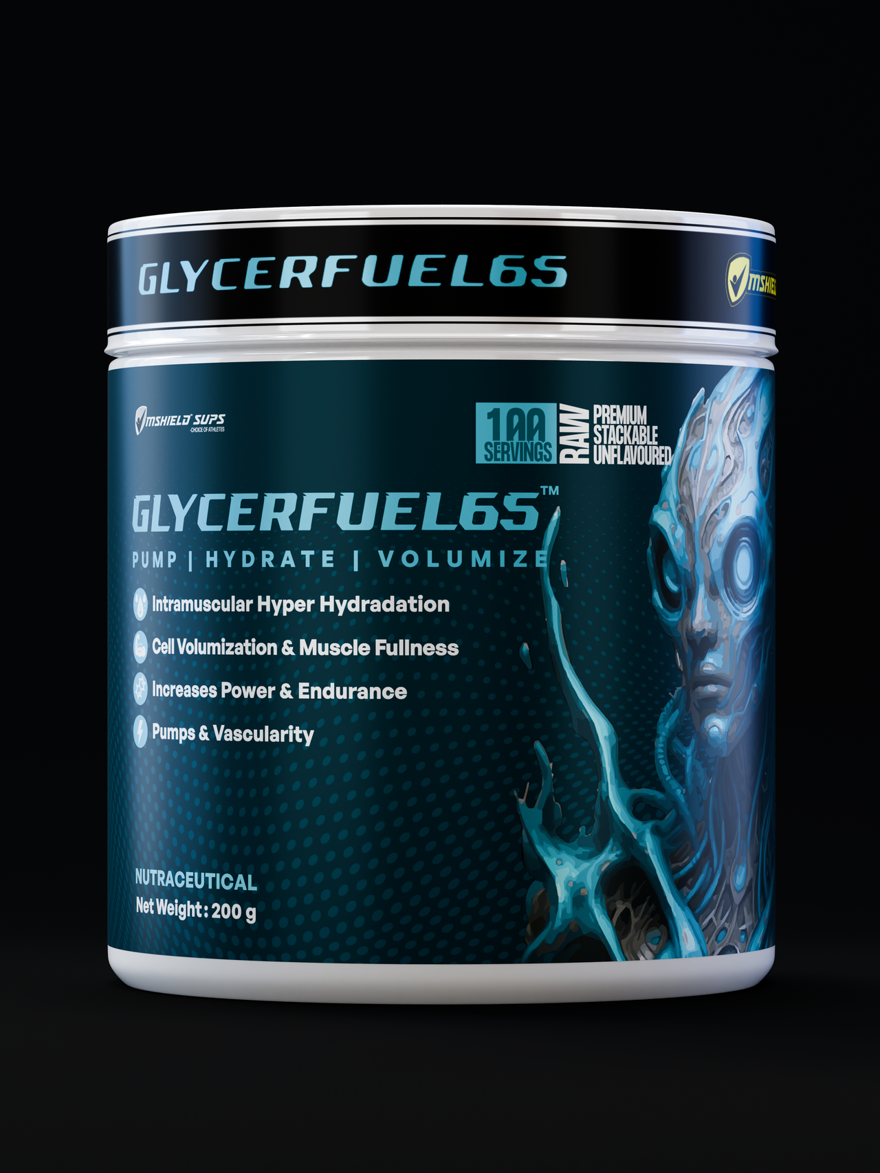 Mshield™ | GlycerFuel-65™ (HYDROPRIME® Std.65% Glycerol) (Unflavoured, 200 g / 0.44 lb, 100 Servings)